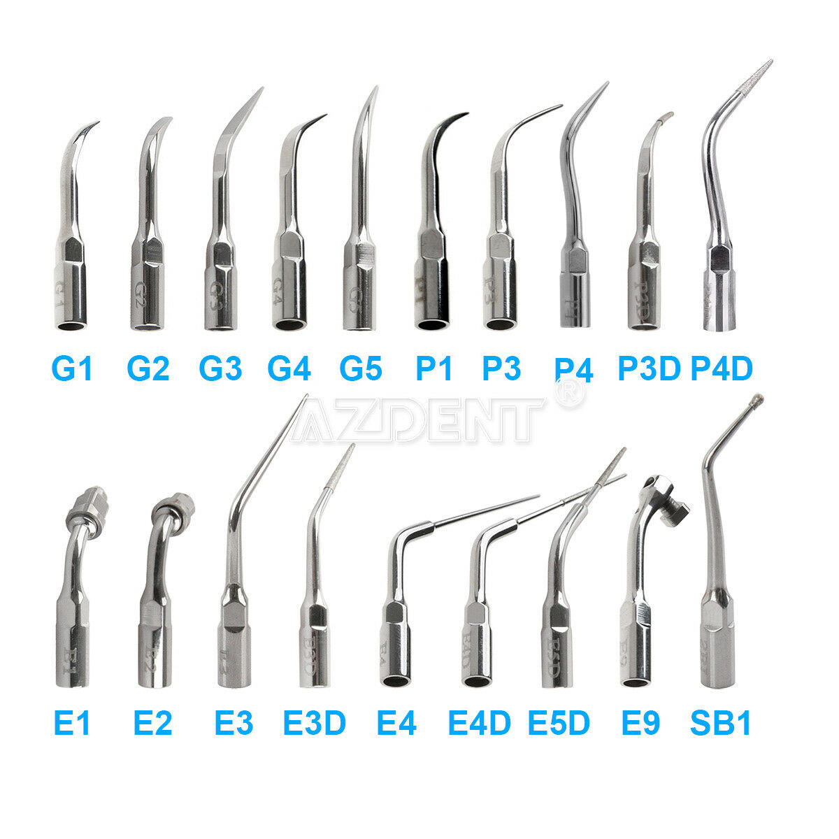19 Type Dental Ultrasonic Scaler Scaling Endo Perio Tip Fit Ems Woodpecker G P E