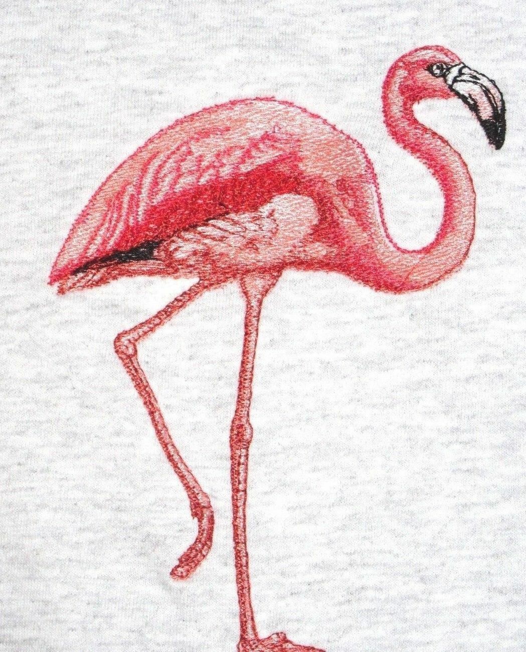 Embroidered Sweatshirt - Flamingo Bt2871