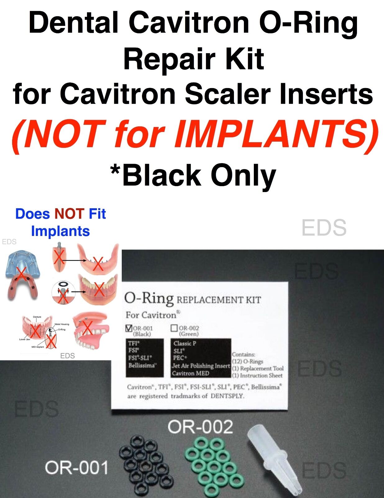 O-ring Replacement Kit For Scaler Inserts Tips - (black Kit Only)